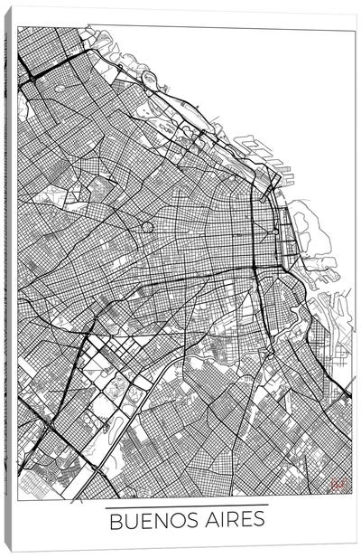 Buenos Aires Minimal Urban Blueprint Map Canvas Art Print - Argentina Art