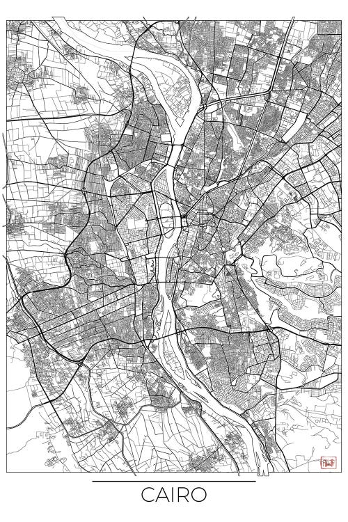 Cairo Minimal Urban Blueprint Map