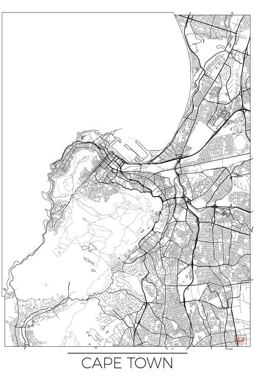 Cape Town Minimal Urban Blueprint Map