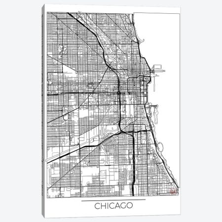 Chicago Minimal Urban Blueprint Map Canvas Print #HUR87} by Hubert Roguski Canvas Art