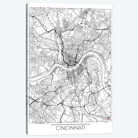 Cincinnati Minimal Urban Blueprint Map Canvas Print #HUR92} by Hubert Roguski Canvas Artwork
