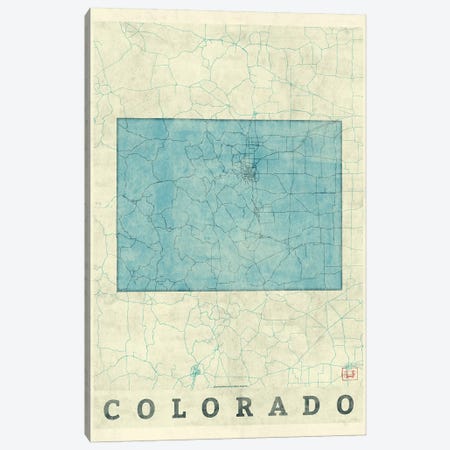 Colorado Map Canvas Print #HUR98} by Hubert Roguski Canvas Art