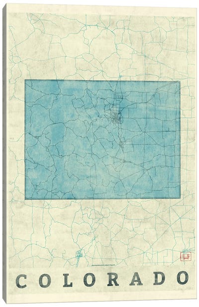 Colorado Map Canvas Art Print - Hubert Roguski