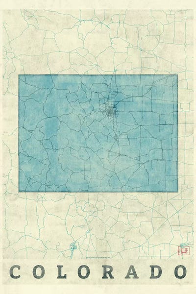 Hubert Roguski: Colorado Map by Hubert Roguski