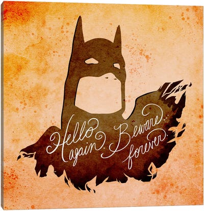 Hello Again. Beware Forever. Canvas Art Print - Batman vs. Superman