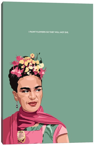 Frida Kahlo Illustration Canvas Art Print - Frida Kahlo