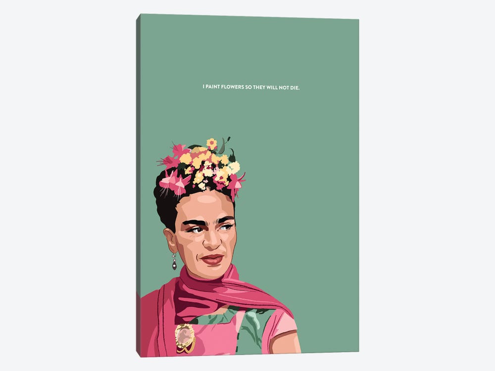 Frida Kahlo Illustration by Holly Van Wyck 1-piece Canvas Artwork