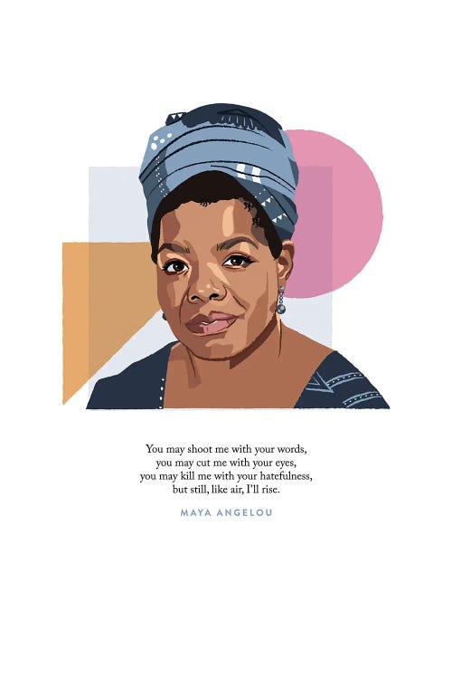 Maya Angelou Illustration by Holly Van Wyck wall art