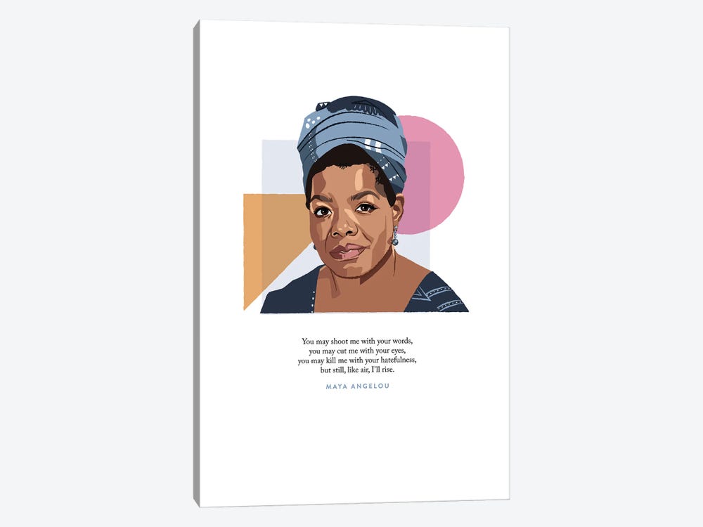 Maya Angelou Illustration by Holly Van Wyck 1-piece Canvas Art