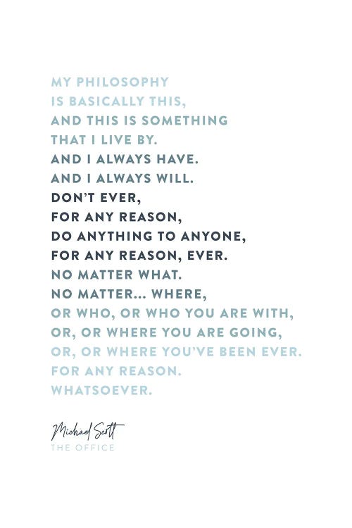 Michael Scott The Office Philosophy by Holly Van Wyck wall art