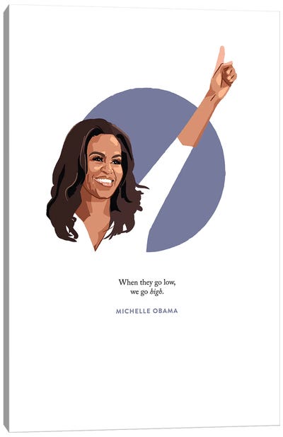 Michelle Obama Illustration Canvas Art Print - Success Art