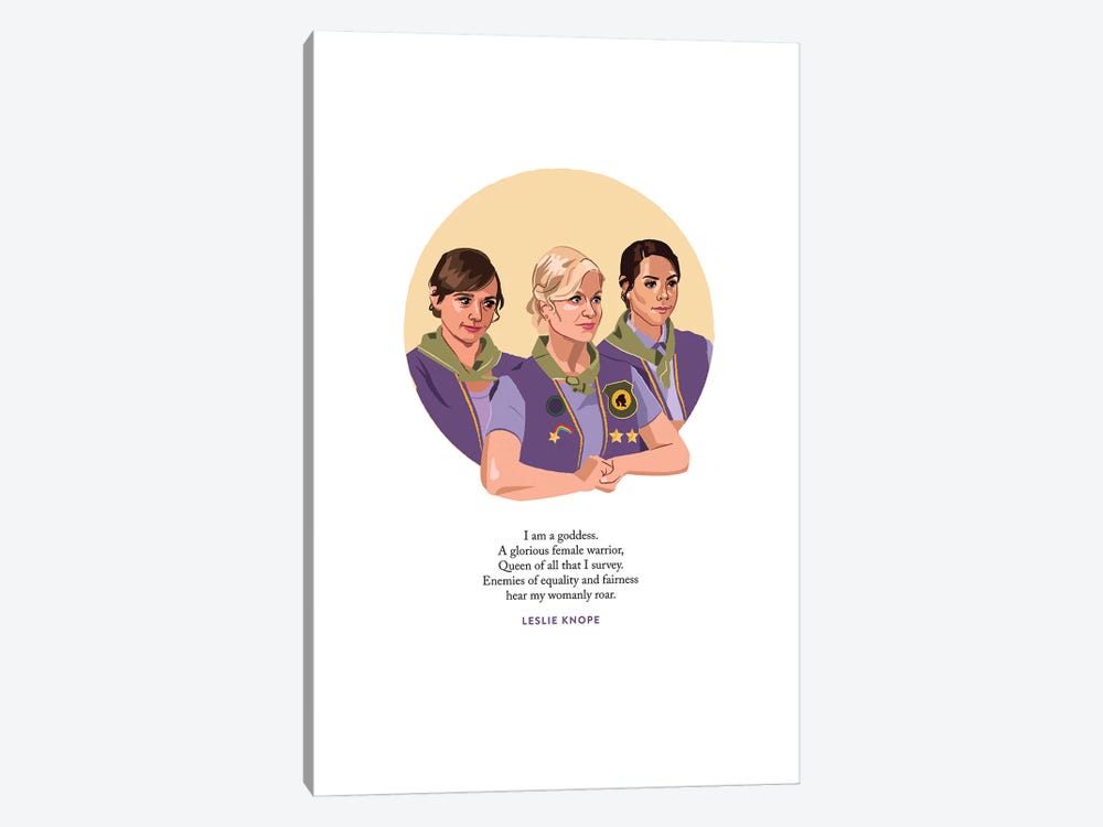 Pawnee Goddesses Illustration Parks And Rec by Holly Van Wyck 1-piece Canvas Wall Art
