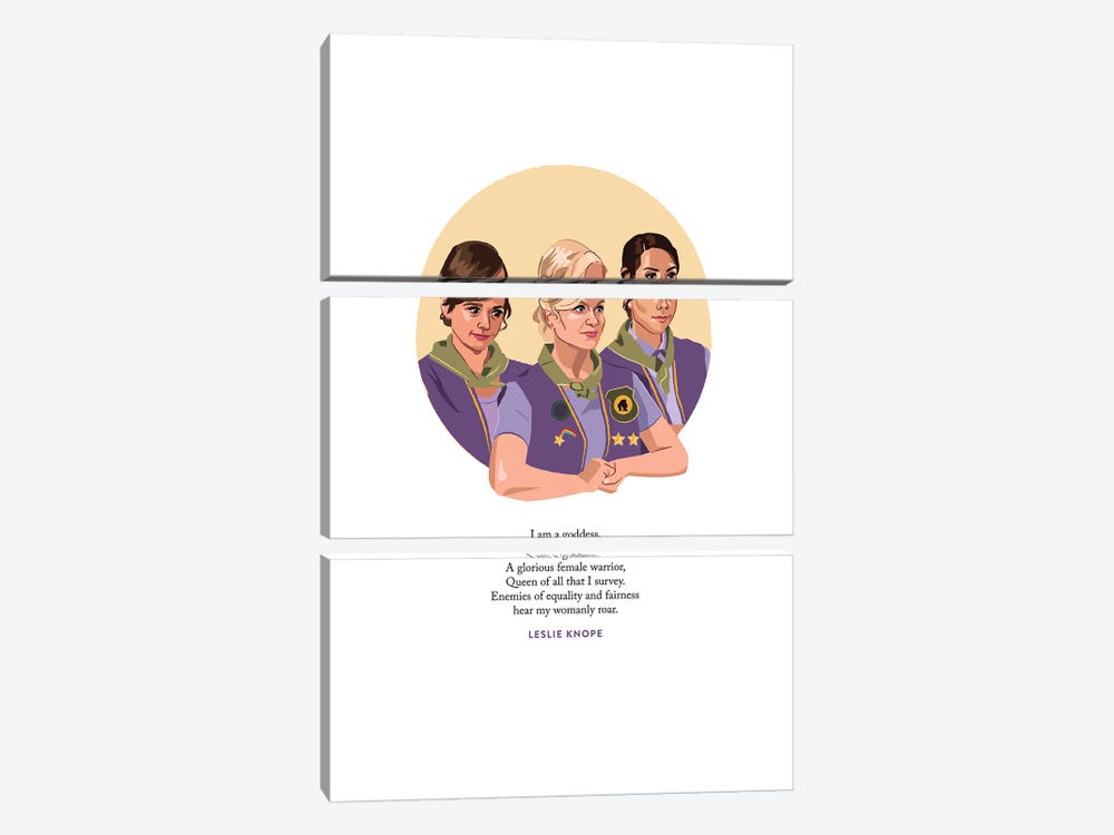 Pawnee Goddesses Illustration Parks And Rec by Holly Van Wyck 3-piece Canvas Artwork
