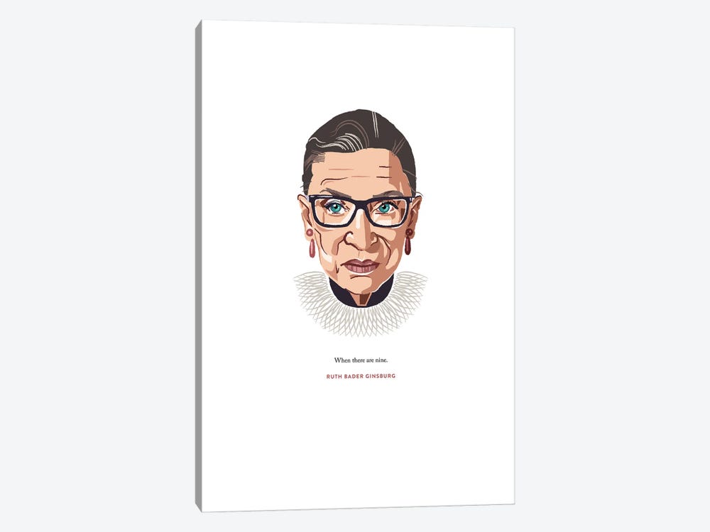 RBG When There Are Nine Illustration by Holly Van Wyck 1-piece Art Print