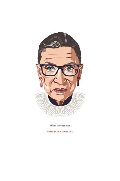 Inspirational Office: RBG When There Are Nine Illustration by Holly Van Wyck