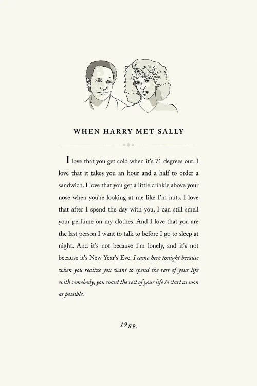 When Harry Met Sally Book Page Illustration