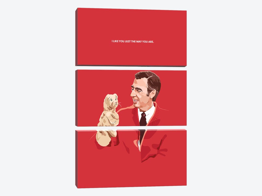 Mr. Rogers And Daniel Illustration by Holly Van Wyck 3-piece Canvas Art