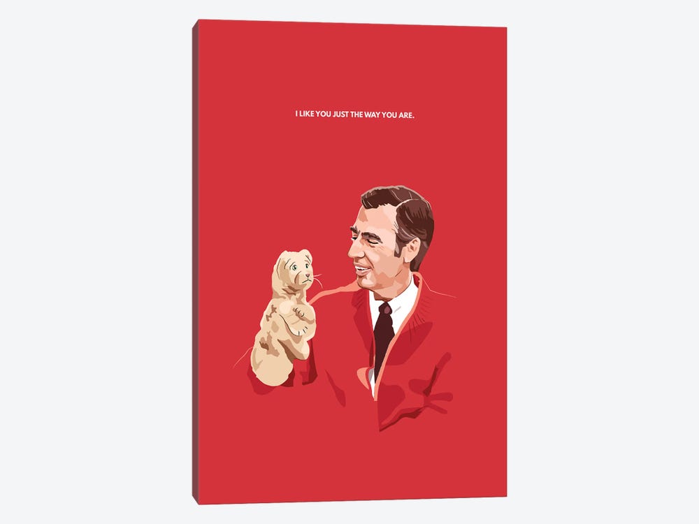 Mr. Rogers And Daniel Illustration by Holly Van Wyck 1-piece Canvas Art
