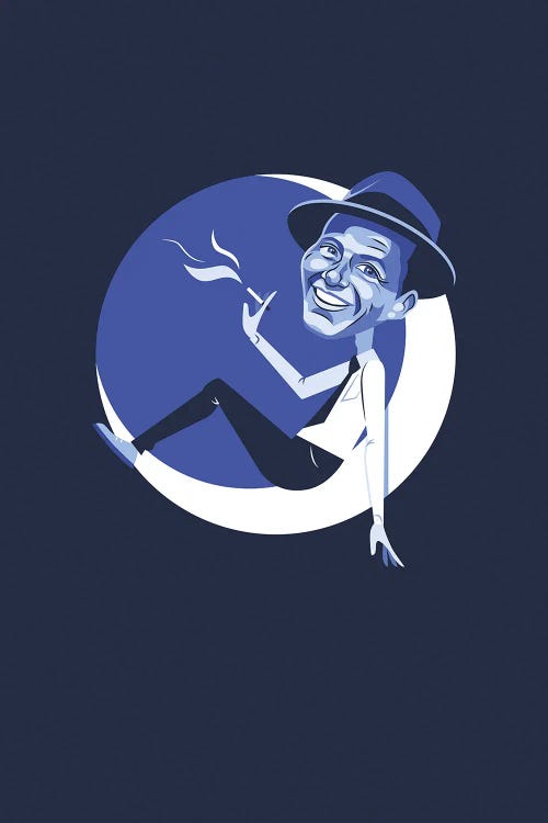 Frank Sinatra Fly Me To The Moon Illustration