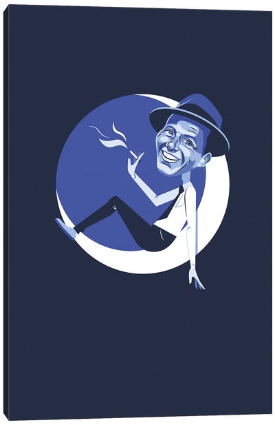 Frank Sinatra Fly Me To The Moon Illustration Canvas Art Print