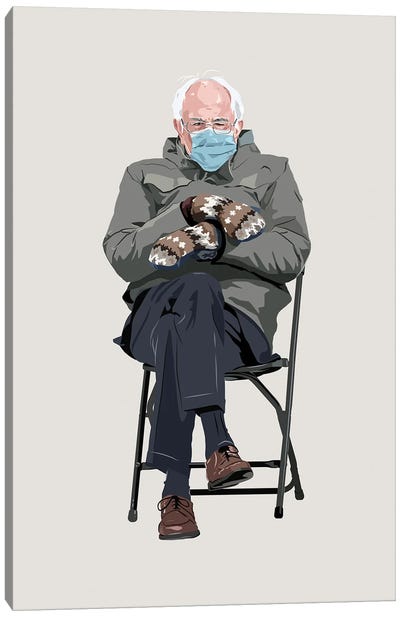 Bernie Sanders And His Mittens Canvas Art Print - Holly Van Wyck