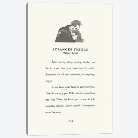 Stranger Things Vintage Book Design - Hopper's Letter Canvas Print #HVW37} by Holly Van Wyck Canvas Artwork