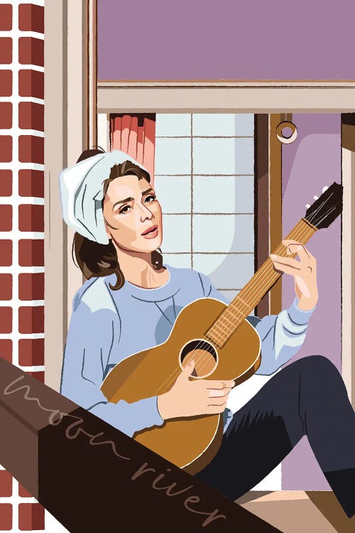 Breakfast At Tiffany's Audrey Hepburn Illustration