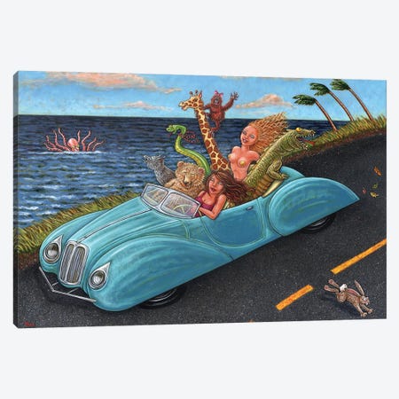 Joy Ride Canvas Print #HWD3} by Holly Wood Art Print