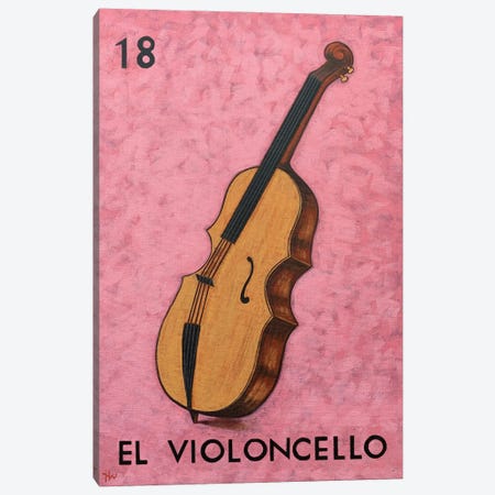 El Violoncello Canvas Print #HWD40} by Holly Wood Canvas Art