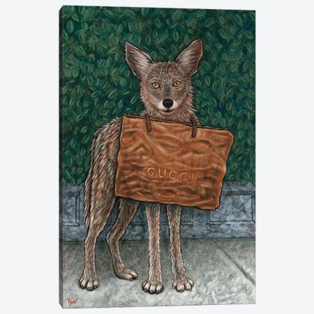 Gucci Coyote Canvas Print #HWD45} by Holly Wood Canvas Print