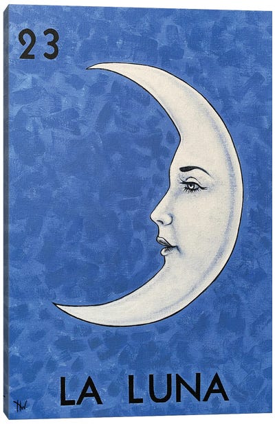 La Luna Canvas Art Print - Crescent Moon Art