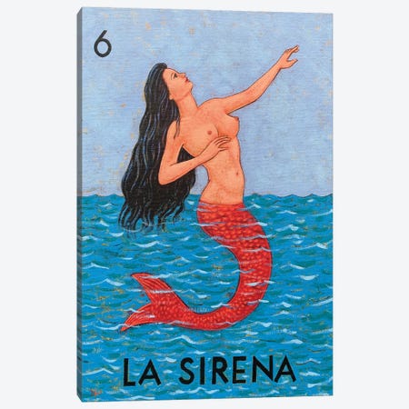 La Sirena Canvas Print #HWD58} by Holly Wood Art Print