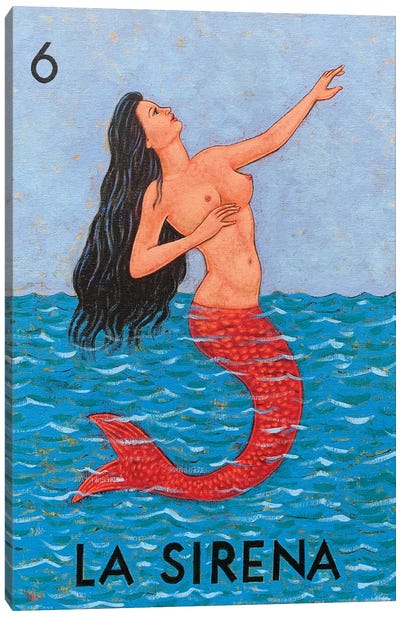 La Sirena Canvas Art Print - Cards & Board Games