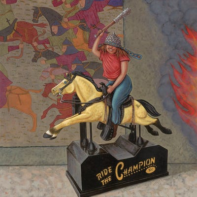 Now We Ride by Holly Wood framed canvas print