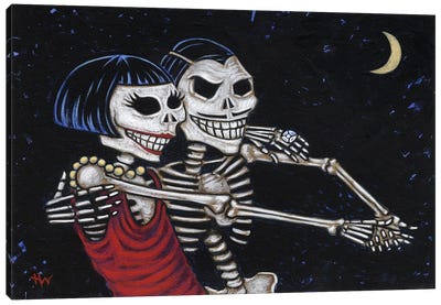 Tango 4Ever Canvas Art Print - Skeleton Art