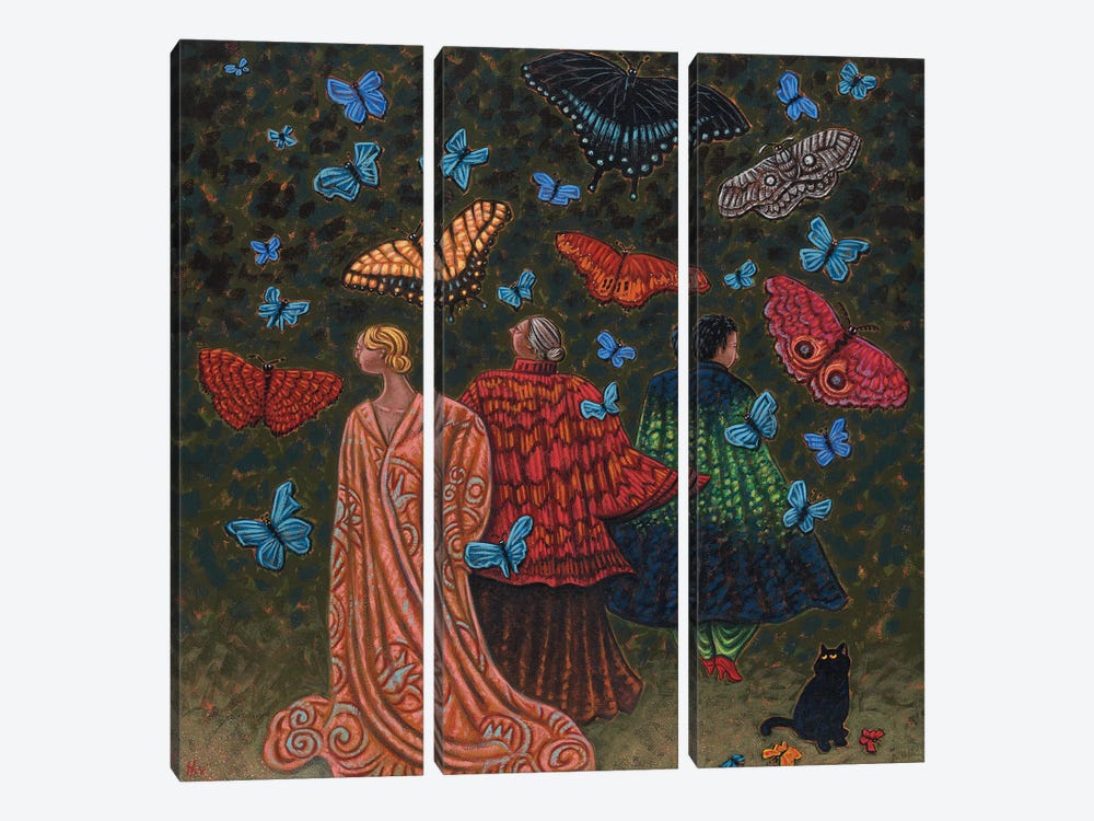 Women In Cloaks by Holly Wood 3-piece Canvas Art Print