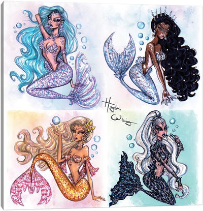 Sea Sirens Canvas Art Print - Mermaid Art