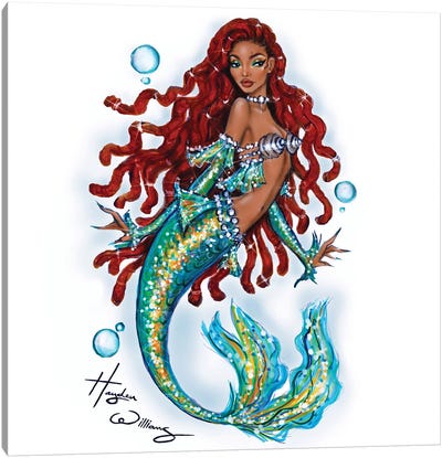 Ariel: The Little Mermaid Halle Bailey 2021 Canvas Art Print - The Little Mermaid