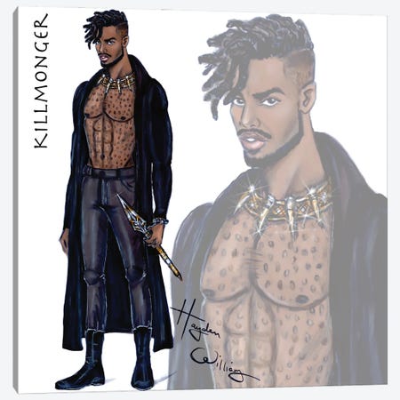 Black Panther: Killmonger Canvas Print #HWI145} by Hayden Williams Canvas Wall Art