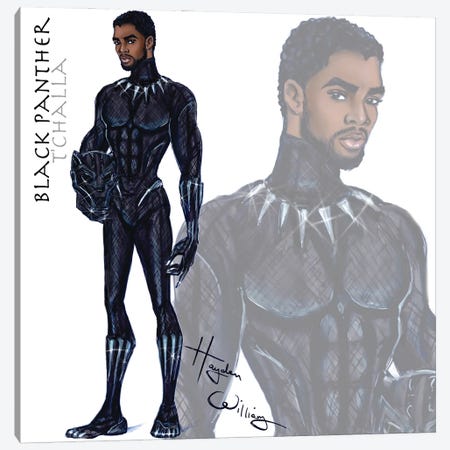 Black Panther: T'Challa Canvas Print #HWI149} by Hayden Williams Art Print