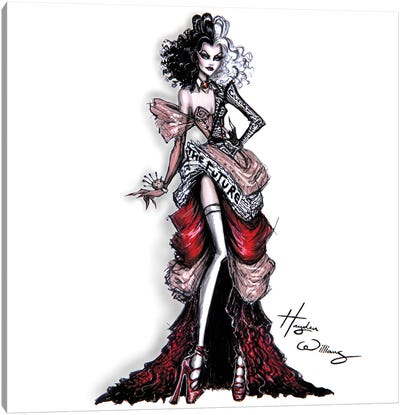 Cruella Canvas Art Print - Fashion Illustrations