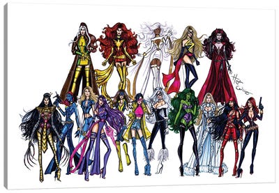 Marvel Divas Canvas Art Print - Comic Book Character Art