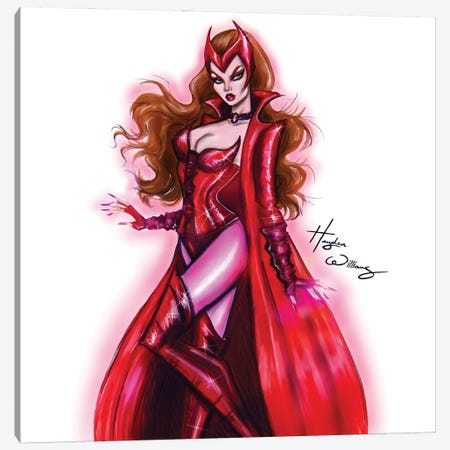 Scarlet Witch Wandavision Canvas Print #HWI158} by Hayden Williams Canvas Artwork