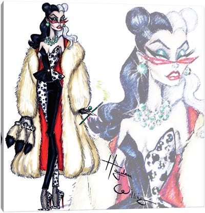 Villainess 2018: Cruella Deville Canvas Art Print - Fashion Illustrations