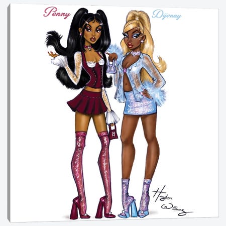 The Proud Family - Penny And Dijonay Canvas Print #HWI186} by Hayden Williams Canvas Artwork
