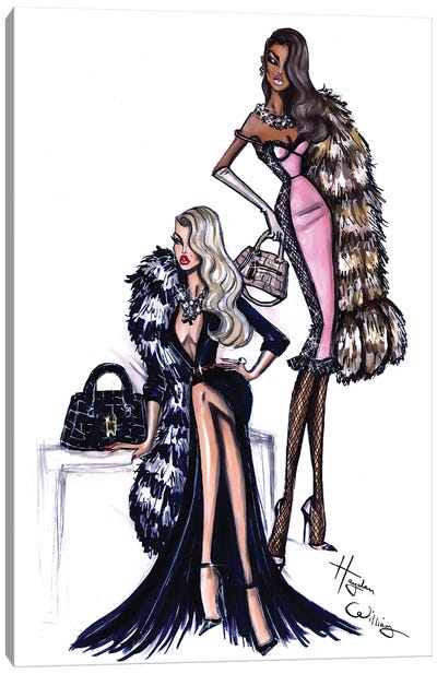 Two Can Play Canvas Art Print - Fashion Illustration