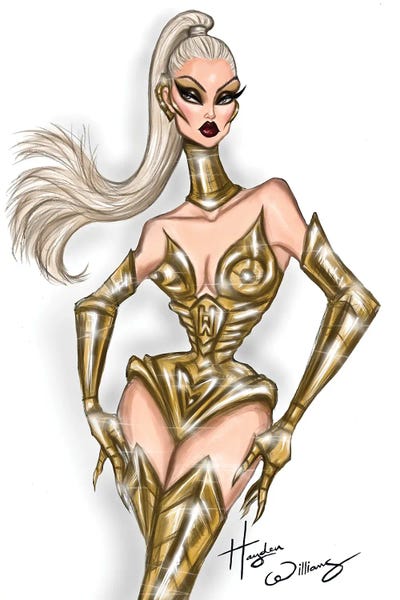 Golden Fembot by Hayden Williams art print