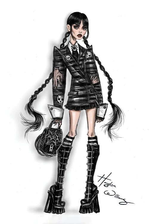 Wednesday Addams by Hayden Williams wall art