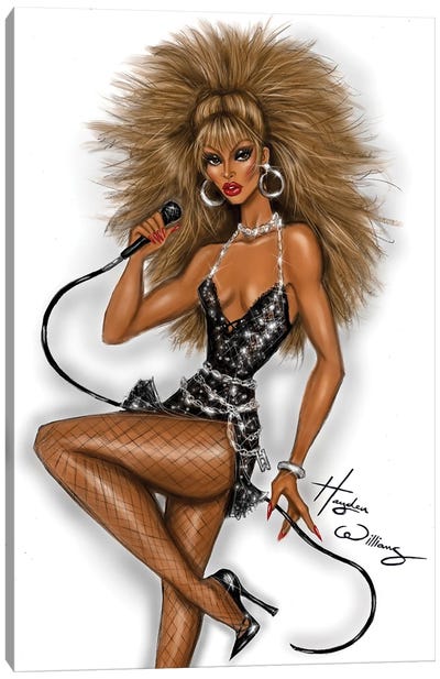 Tina Turner Canvas Art Print - Microphone Art