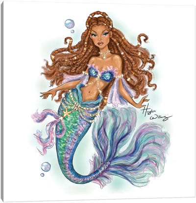 Mermaid Princess Ariel Canvas Art Print - Mermaid Art